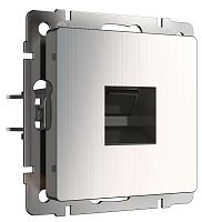 Розетка компьютерная без рамки Werkel 1-м. RJ45 5e глянцевый никель картинка